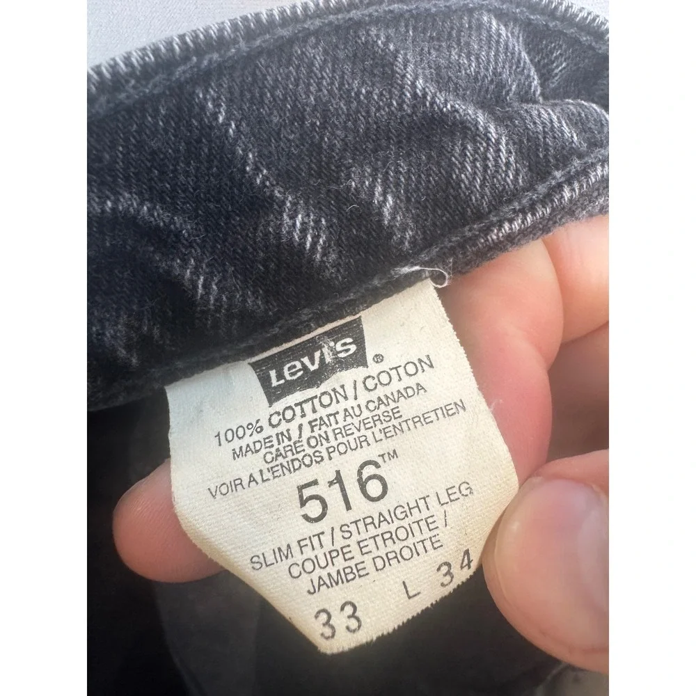 Vintage 90s Levis‎ 516 Slim Fit Straight Leg Jeans Mens 33x34 Faded Black Canada